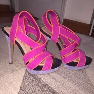 Jessica Simpson colorful platform heels